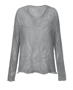 Anspruchs volle Technologie ODM & OEM Casual Summer Wunderschöner Sonnenschutz-Strick <span class=keywords><strong>pullover</strong></span> mit voller hohler Perspektive - Product Image 2