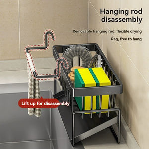 Portaspugne da Cucina Sostenibile Multifunzione con Design Moderno e Semplice, Rastrelliera Verticale per Rubinetto del Lavello - Product Image 4