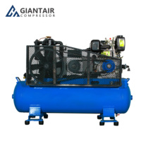 Compresseur d'air industriel portable diesel à piston de 13 CV, 5 kW, 1,7 kW, 180 L, 300 L, entraîné par courroie, avec générateur de soudage