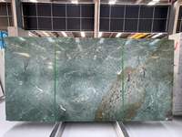 Dalles de granit vert turquoise exotique, granit vert paon pour revêtement mural et comptoirs