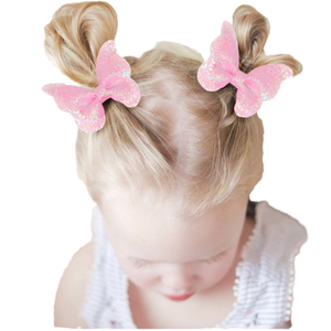 Kunden spezifische Gradient Sparkly <span class=keywords><strong>Ribbon</strong></span> Cross-Border Haars pange für Kinder New Baby Haarschmuck Mädchen Metalls chleife - Product Image 2