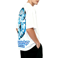 T-shirts en coton biologique 100% de qualité supérieure, poids lourd, logo de marque personnalisé, t-shirts unisexes surdimensionnés, t-shirts vintage
