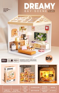 Casa de Muñecas en Miniatura de Plástico Luminoso, Hecha a Mano, Juego de Regalo Creativo y Educativo con Luces - Product Image 5