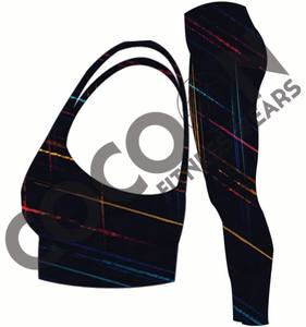 Ensemble de vêtements de sport à manches longues avec logo personnalisé, vêtements de sport de fitness, 2 pièces, soutien-gorge de sport et leggings, ensembles de yoga, ensembles d'entraînement pour femmes, imprimé africain - Product Image 6