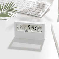 Horloge numérique transparente transparente intelligente Station météo réveil de table thermomètre hygromètre horloge domestique intelligente