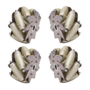 Set roda Mecanum baja tahan karat 127mm dengan rol PU 14190 roda Mecanum 5 inci - Product Image 2