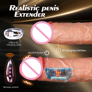 Control Remoto, Funda Realista de Silicona Líquida con 9 Vibraciones, Condón Acanalado y Extensor Eléctrico Hueco, Juguete para Retrasar la Eyaculación - Product Image 4