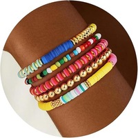 Ensemble de bracelets à perles CCBGold, cadeau de Noël pour filles, plaqué or, turquoise, croix, perles rondes, bracelet extensible en perles