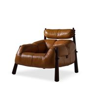 Fauteuils d'appoint pour salon, meubles modernes avec structure en bois massif, fabrication OEM, fauteuil lounge en cuir rembourré