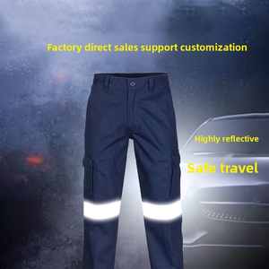 Pantalon de travail pour hommes avec bandes réfléchissantes, vente en gros d'usine, <span class=keywords><strong>FG</strong></span>-08, en coton, pour les travailleurs du bâtiment, les ingénieurs souterrains, les ouvriers de quai - Product Image 2