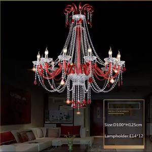 Zeal Lighting New Design Wedding Led Red Black Blue Glass Led <b>Crystal</b> Chain <b>Chandelier</b> Lamp - Product Image 3