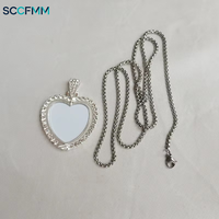 Colliers pendentifs rotatifs double face en alliage de zinc vierge pour sublimation, en forme de cœur, pour impression par transfert thermique de logo, photo, bijoux, cadeau