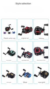 <span class=keywords><strong>Moulinet</strong></span> de pêche à lancer d'appâts Water Drop Reel en métal noir, anti-éclatement, frein magnétique, longue portée, rapport de transmission 7.2:1 - Product Image 4