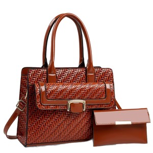 Conjunto de bolso de mano de dos piezas An Ru Shi, bolso tote negro de gran capacidad con correa cruzada para uso diario - Product Image 5