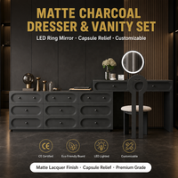 Meuble-lavabo moderne en contreplaqué avec rangement intégré, design extensible, hauteur réglable, table de maquillage pour bureau ou chambre, écologique