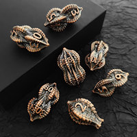 Juego de Dados Metálicos Únicos de Cthulhu Alien, Dados Poliédricos Sólidos con Forma de Cacahuete para DND, Regalo para Coleccionistas de Dungeons and Dragons