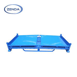 Boîte de rangement pliable professionnelle <span class=keywords><strong>ZENDA</strong></span>, capacité 1500 kg, en métal maillé durable pour entrepôt, 4 niveaux empilables - Product Image 3