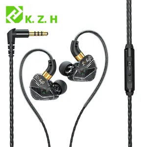 KZH 3.5MM Wired Earphone HIFI Bass Monitor Earbud Sport Game Dynamic Headphone With Mic