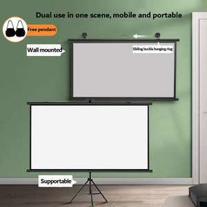 Schermo portatile per proiettore <span class=keywords><strong>Mobile</strong></span> con treppiede in piedi da 84 pollici schermo di proiezione per esterni o interni con bianco opaco - Product Image 2