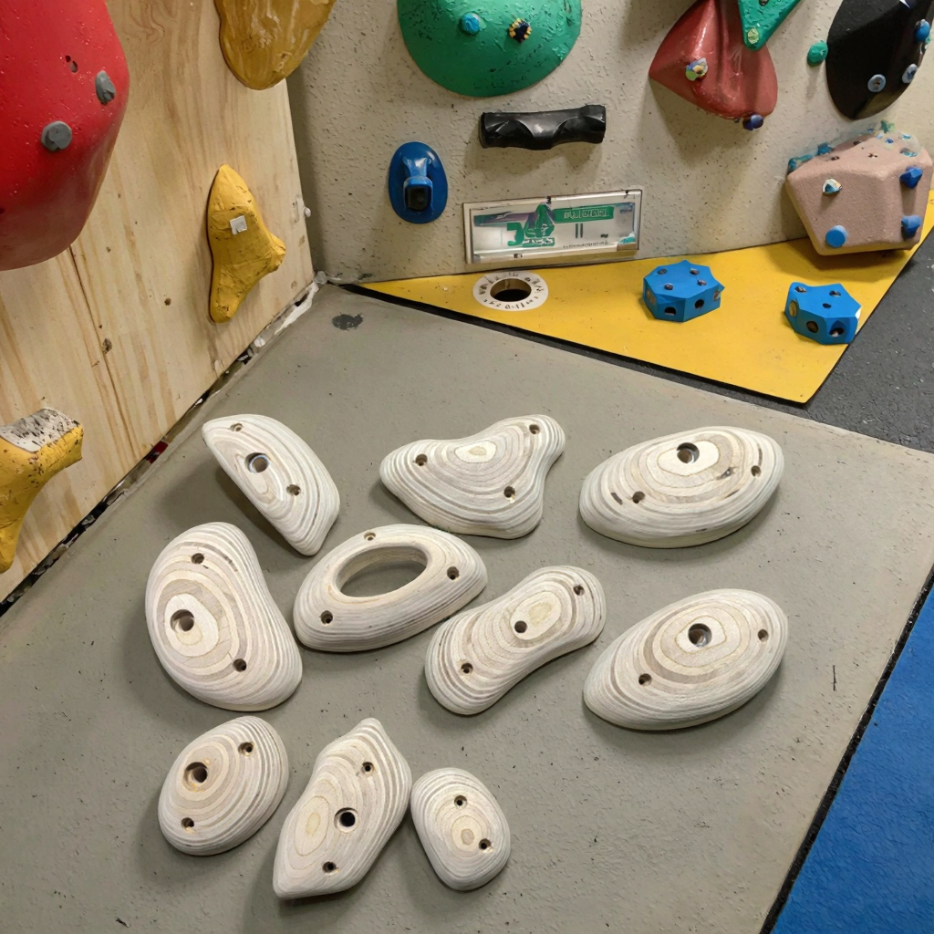 TWO STONES Wooden Fingerboard - Climbing Hangboard With Multiple Grips For Indoor/Outdoor Training
