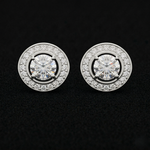 Designer Platinum Diamond <b>Fine</b> <b>Stud</b> <b>Earrings</b> IGI Certified High Clarity Brilliant Stones Luxury Jewelry for Women Daily Party - Product Image 1