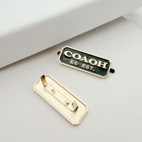 Emblème métallique de créateur pour sacs à main, logo métallique de marque de luxe, étiquettes métalliques pour sacs et vêtements