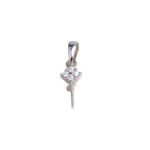 Pendentif en argent 925 en forme de diamant, accessoire DIY simple, 8-10 perles lâches, bijoux, produit semi-fini vide, 5862 - Product Image 5