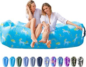 Modern Outdoor Portable <b>Inflatable</b> <b>Sofa</b> Water Beach Lawn Park Air Bed Foldable Sleeping Bag Oxford - Product Image 1