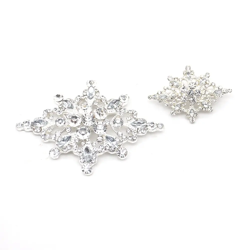 Clear Rhinestone Parallelogram Rhombus Shape Brooches Wedding Jewelry Brooch Luxury Women Crystal Pins