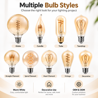 Ampoule LED décorative rétro à filament Edison sur mesure, à économie d'énergie, pour la décoration de restaurants et de maisons