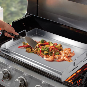 Universele rechthoekige roestvrijstalen grillplaat voor gasbarbecue buiten - Product Image 3