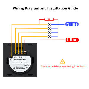 Tuya <span class=keywords><strong>Wifi</strong></span> Cảm ứng Bảng điều chỉnh điều khiển từ xa nhà thông minh hệ thống tự động hóa Quạt chuyển đổi ánh sáng với Alexa Google nhà - Product Image 4