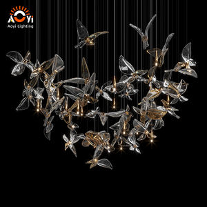 Lustre LED Papillon en Cristal <span class=keywords><strong>de</strong></span> Luxe - Suspension Moderne Flottante pour Escalier et Atrium <span class=keywords><strong>de</strong></span> Villa - Product Image 3
