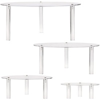 Support à gâteau rond en acrylique 4 pièces pour table à dessert, rehausseurs transparents pour mariages, fêtes d'anniversaire et bar à bonbons