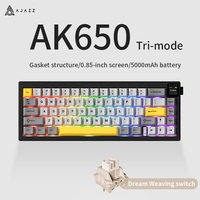 Nouveau clavier mécanique sans fil Ajazz AK650 Tri-Mode RGB pour jeux USB en plastique pour Aula Win 68