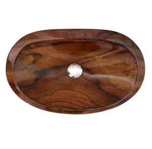 Lavabo en bois et résine époxy fait main – Évier de salle de bain en bois naturel avec style moderne - Product Image 2