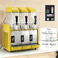Machine à slush commerciale à bouton-poussoir en acier inoxydable avec une capacité de 36 litres pour restaurants, cafés, bars et grands événements