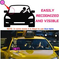 Lumière LED pour voiture, panneau LED pour pare-brise de voiture, autocollant de signalisation de taxi avec ventouses et attaches auto-agrippantes, prise USB, camions