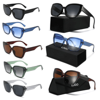 Vente directe d'usine de lunettes de soleil en plastique de haute qualité, logo personnalisé, lunettes de soleil UV400 unisexes