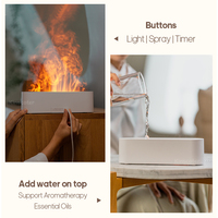 Diffuseur Humidificateur Flamme Portable Domestique, Diffuseur d'Arômes USB de Bureau 150ml, Diffuseur d'Huiles Essentielles Effet Feu