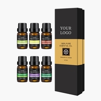 Lot de 6 Huiles Essentielles en Gros 10ml : Orange Douce, Eucalyptus, Lavande, Citronnelle, Menthe Poivrée, Arbre à Thé - Fourniture en Vrac OEM