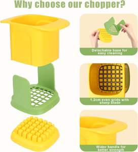 Picador de Verduras 2 en 1, Cortador y Rebanador Manual de Verduras, Rebanador Mandolina de Acero Inoxidable - Product Image 2