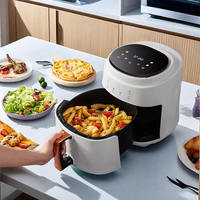 Friteuse à air moderne sans huile de 8 litres avec écran tactile, en plastique, antiadhésive, avec protection contre la surchauffe, pour usage domestique et hôtelier