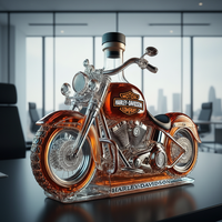 Bouteille vide créative en verre fait main en forme de moto pour vin rouge, spiritueux infusés, whisky, vodka, avec bouchon spécial