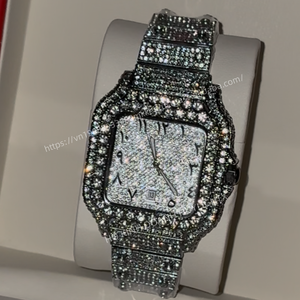 Reloj VVS Sapphire Hip Hop de lujo, automático, con moissanita plateada, modelo de lujo para hombre, adecuado para ocasiones de negocios. - Product Image 3