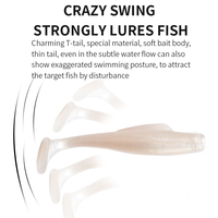 Vente en gros, 6cm, 8cm, 10cm, queue de pagaie de bar, leurre souple en plastique, swimbait, appât de pêche en eau douce et salée