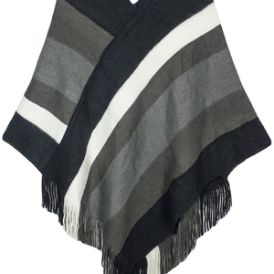 Châle tricoté pour femme, fourni directement par le fabricant, nouvelle mode, coloré, à rayures imprimées, en acrylique, tricoté chaîne - Product Image 2