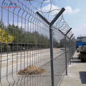 Clôture de périmètre préfabriquée en treillis 358 courbé 3D anti-escalade avec revêtement en poudre pour chantiers de construction - Product Image 1