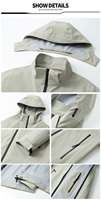 Veste d'extérieur 3-en-1 personnalisable avec logo, coupe-vent, imperméable, tendance, pour le ski, les voyages et les activités de plein air, épaisse, à capuche, pour homme