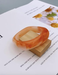 กำไลลายหินอ่อนเรซิ่นเรซิ่นสีสันต่างๆแนววินเทจกำไลทรงเรขาคณิตสำหรับผู้หญิง - Product Image 4